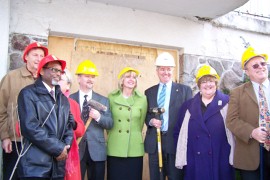 Councillor Ainslie at the Media Announcement for Guild Inn Tower Demolision